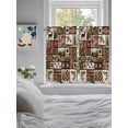 thumbnail image 3 of Country Patch Plaid Living Room Curtains 2 Panel, Brown Farmhouse Retro Bear Deer Cabin Cafe Window Treatment, Farmhouse Bedroom Bathroom Kitchen Curtains Drapes 104"x45", 3 of 6