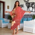 thumbnail image 2 of XYZCANDO Kaftan Dresses Plus Size Swimsuit Coverup Summer Bathing Suit Caftan Loungewear Beach Dress Art Flowers Bikini Cover Up Oversized Beach Robe Hawaiian Dresses Flowy Resort Wear, 2 of 7
