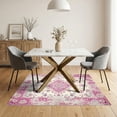 thumbnail image 3 of ODIKA 5'x7' Ultra-Soft Area Rug, Pink Vintage Distressed Botanical Scroll Border Boho Ditsy Field None Washable, Bare feet friendly, Silk-Touch for Bedroom Home office, 3 of 7