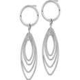 thumbnail image 3 of Sterling Silver Jbsp's Rhodium-Plated Post Dangle Earrings (63.6 X 18) Made In Italy qle1334, 3 of 6
