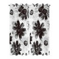 thumbnail image 2 of nqOlkjepod Outdoor Curtains for Patio Waterproof, Black White Spring Floral Outdoor Privacy Panels Grommet, Summer Flowers Botanical Blackout Outside Curtains for Porch/Cabana 54"x95", 2 Panels, 2 of 8