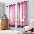 thumbnail image 7 of Pink Sky and Moon Breathable Sheer Curtains 63x42in Soft Light Filtering, UV Protection and Thermal Insulation, 7 of 7