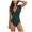 Green, variant on Womens Tummy Control Swimsuit V Neck One Piece Bathing Suits Slimming Lace-up Ruffle Swimwear (Green, M)