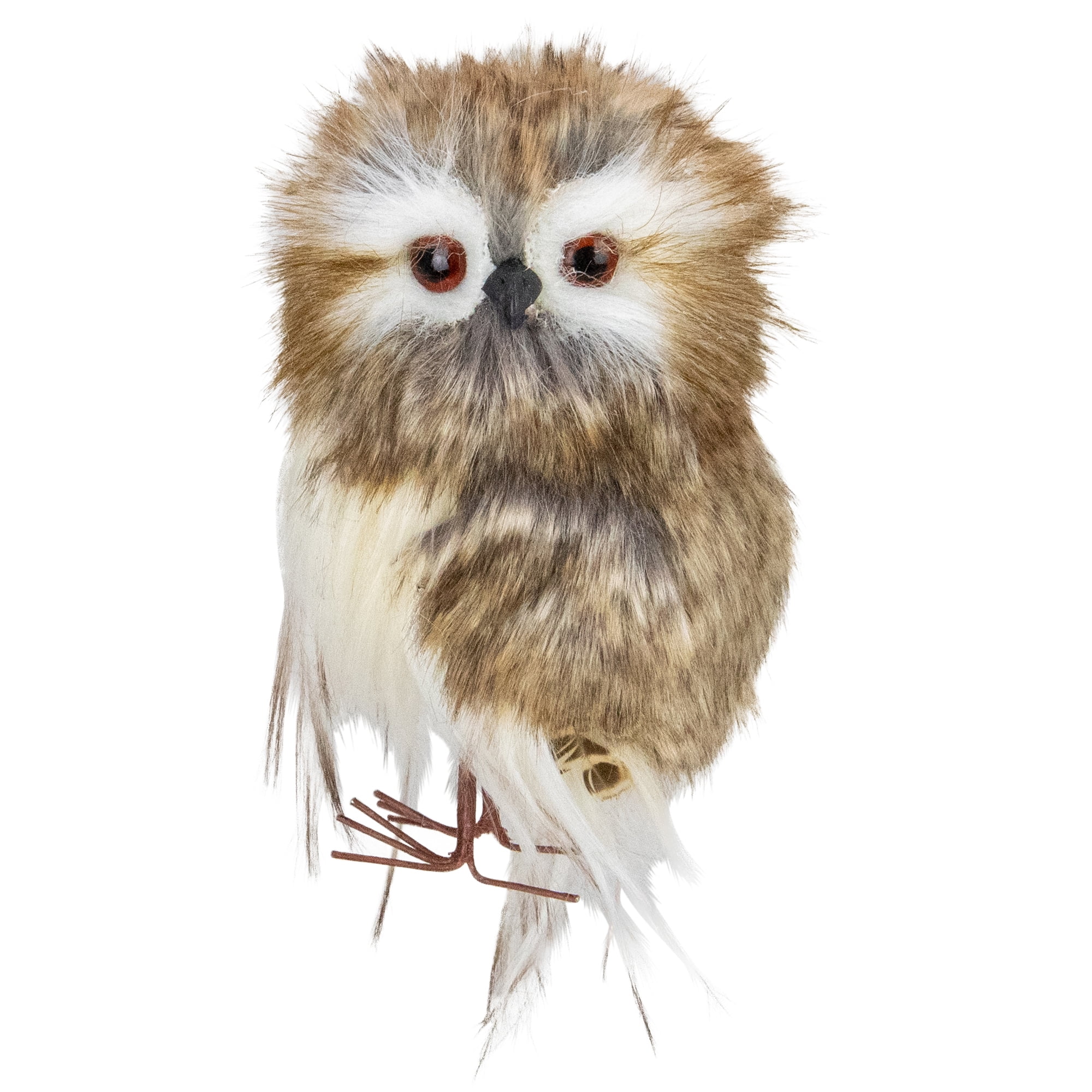 RAZ Imports 5 inch Gray White Owls Feathers Set/2 Christmas NEW! 