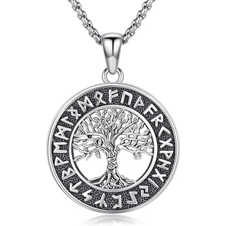 SOULMEET Tree of Life Necklace 925 Sterling Silver/Gold Plated/Black Family Tree Pendant for Men Women