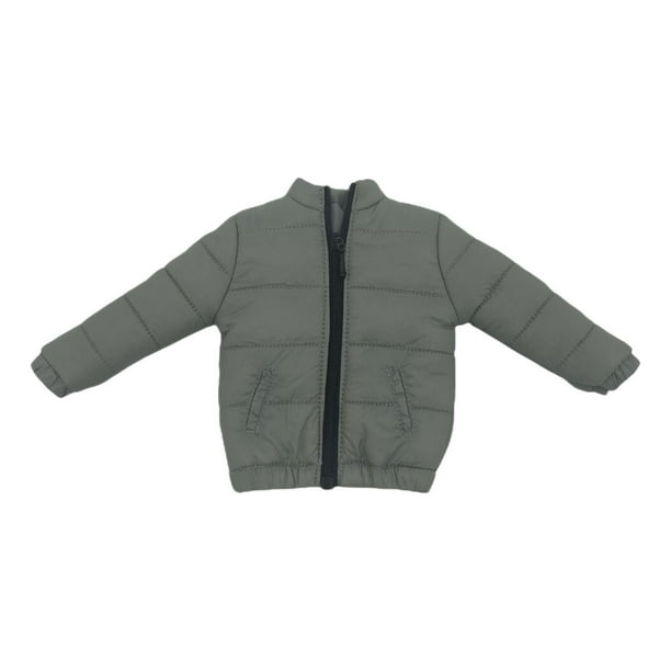 Ropa de muñeca Bewildely chaqueta de plumón para muñeca de 12 pulgadas Gris longitud 12.3 cm
