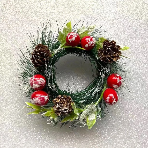 Guirnalda de Navidad Artificial para colgar en la puerta, colgante de bayas rojas para el hogar, Feliz Año Nuevo, 12cm, 2023, 2024