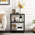 thumbnail image 3 of VECELO (Set of 2) Narrow Nightstand with Metal Frame, Industrial Style End Side Table, Charcoal Grey, 3 of 7