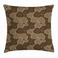 thumbnail image 1 of Brown and Ivory Throw Pillow Cushion Cover, Circles and Oval Triangle Shapes on Brown Toned Background, Decorative Square Accent Pillow Case, 16 X 16 Inches, Brown Dark Brown and Ivory, by Ambesonne, 1 of 2