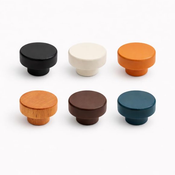 Perillas de madera para gabinete CUT & PACK 40 mm, paquete de 6, colores surtidos