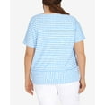 thumbnail image 5 of Alfred Dunner Womens Plus-Size Stripe Texture Knit Top With Necklace, 5 of 6