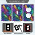 thumbnail image 3 of Yayeee Duplex Wall Plate 1-Gang 4.5"x2.7" Home Receptacle Light Switch Decorative Outlet Cover, Vibrant Stained Glass Pattern, 3 of 7