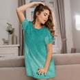 thumbnail image 3 of Logiee Teal Turquoise1 Print Nightgowns for Women,Soft Short-Sleeved Lightweight Sleepwear, Loose Sleepshirts, 3 of 6
