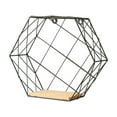 thumbnail image 4 of COMPUKAS Wall Hexagon Shelves Iron Simple Lines TV Room 1Set 11.6x10x4.1in, 4 of 8