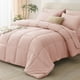 thumbnail image 1 of CozyLux Juego de edredón Queen con sábanas, color rosa rubor, 7 piezas, cama en una bolsa, juegos de cama Queen para todas las estaciones, suave juego de cama de 7 piezas con edredón, sábana bajera, f, 1 of 8