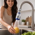 thumbnail image 6 of Faucet Water Filter for Kitchen Sink with Stainless Steel Mesh Core and Splash Guard, Single Unit, Silver and Blue, for Bathroom and Kitchen Faucets, 6 of 6