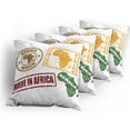 thumbnail image 5 of Ambesonne African Throw Pillow Cover 4 Pack, Grunge Stamps Design, 16", Yellow and Red, 5 of 7