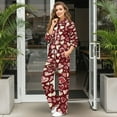 thumbnail image 3 of Xixirimido Heart Shapes Red Print Womens Sweatsuits 2 Piece Outfits Long Sleeve Sweatshirt Wide Leg Sweatpants Matching Set Fall Winter Fashion Tracksuit Oversized for Valentine's Day, X-Small, 3 of 7