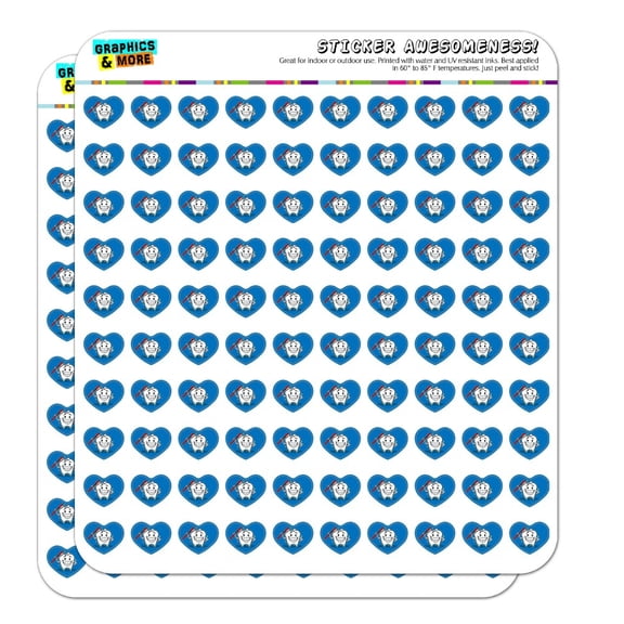 Happy Tooth Toothbrush Dentist Heart Shaped Planner Calendar Scrapbook Craft Stickers