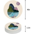 thumbnail image 1 of RYLABLUE Landscape Marble Texture Painting Set of 6 Round Coaster for Drinks, Absorbent Ceramic Stone Coasters Cup Mat with Cork Base for Home Kitchen Room Coffee Table Bar Decor, 1 of 5