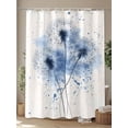 thumbnail image 4 of Shower Curtains Watercolor Blue Dandelion Bath Curtain Retro Plant Waterproof Bathroom Shower Curtain Set with Hooks Decoration 72 x 72 Inches, 4 of 7