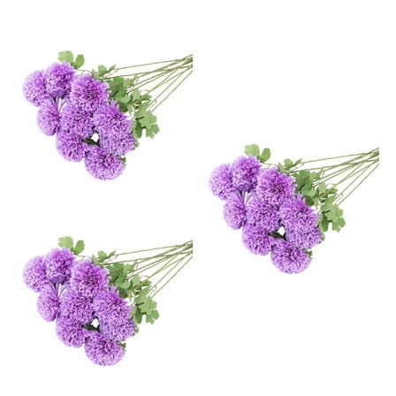 3 Pack Silk Purple Allium Flowers Artificial Outdoor Garland