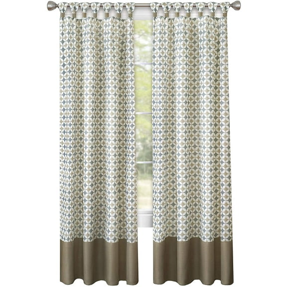 Window Curtain Panel Drapes with Double Layer Plaid Gingham Design, Cuff Tab Top Window Panel, Farmhouse Decor, Olive, 52" W x 63" L