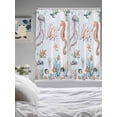 thumbnail image 3 of Seahorse Coastal Living Room Curtains 2 Panel, Summer Beach Ocean Shell Jellyfish Starfish Cafe Window Treatment, Extra Long Farmhouse Bedroom Bathroom Kitchen Curtains Drapes 104"x72", 3 of 6