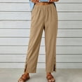thumbnail image 6 of Sexlip Womens Straight Leg Pants Summer elastic waist tapered leg lightweight fabric breathable wrinkle resistant for Casual Sports wear Yellow XL, 6 of 8