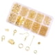 thumbnail image 4 of Juego para hacer aretes con alfileres para orejas, alfileres de cabeza, extremos de cinta, anillos de salto y ganchos para aretes. Dorado, 4 of 8