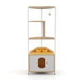 thumbnail image 2 of Torre esquinera para gatos, árbol con rascador, condominio con comedero y plataforma para trepar, muebles para gatos de interior, 2 of 5
