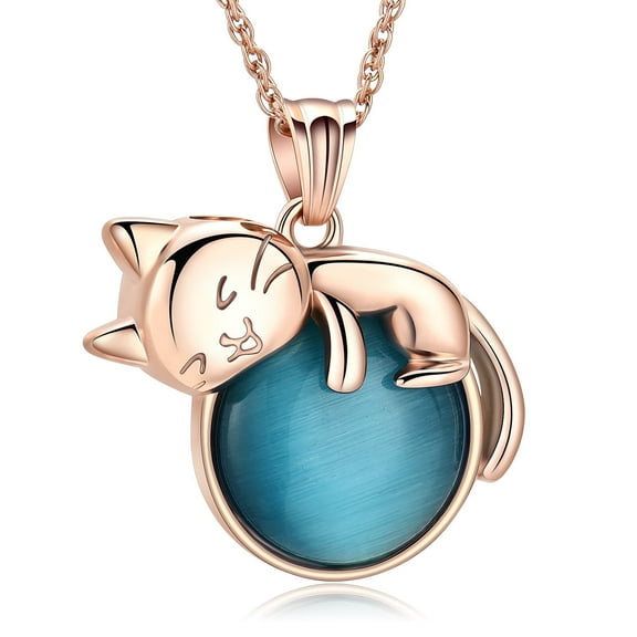 Urn Necklace for Ashes Cat Moonstone Cremation Jewelry Stainless Steel Memorial Pet Human Ashes Jewelry Keepsake Pendant for Women Men