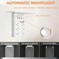 thumbnail image 4 of Wall Outlet Extender with Shelf Night, Multifunctional Power Socket Expander USB Wall Charger 3 USB Ports 1 Type-C 6 Outlets for Home & Office & Travel Outdoor (1PC), 4 of 7