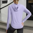 thumbnail image 2 of Razzly Long Sleeve Women Running Shirt Ladies Athletic Wear Light Long Sleeve Women Shirt Polyester Spandex Women's Athletic Tops Women's Fitness High Elasticity Quick Drying Yoga Running(Purple,L), 2 of 6
