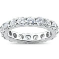 thumbnail image 1 of 3ct Real Diamond Eternity Wedding White Gold Ring, 1 of 3