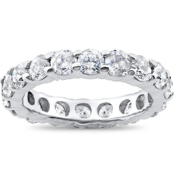 Pompeii 3ct Real Diamond Eternity Wedding White Gold Ring (G/H,I2-I3)