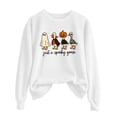 thumbnail image 2 of WEIWEN Just a Spooky Goose Sweatshirt for Women Funny Ghost Goose Printed Halloween Sweaters for Women Fall Clothes Womens Tops Women's Clothing White, S, 2 of 6