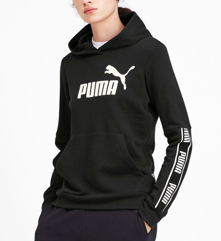 puma taped hoodie in black