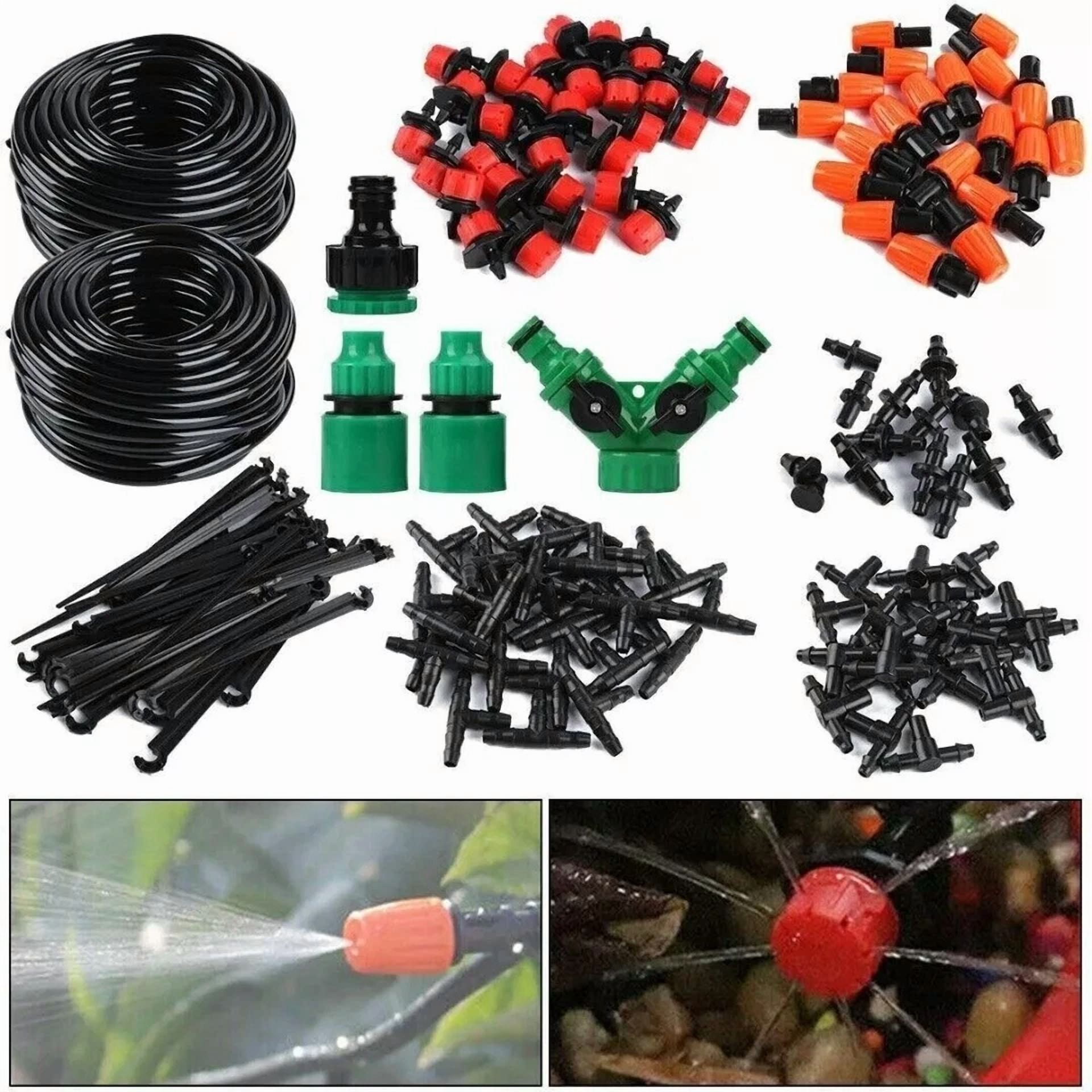 PURELY- 100Ft Drip Irrigation System Garden Plant Self Watering Hose Micro Sprinkler Kit