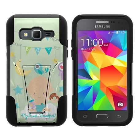 - Samsung Galaxy Core Prime G360 STRIKE IMPACT Dual Layer Shock Absorbing Case with Built-In Kickstand - My Sweat Breakfast