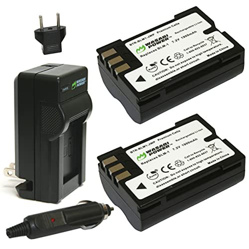 Wasabi Power Batterie (Lot de 2) & Chargeur pour Olympus BLM-1, BLM-01, PS-BLM1, BLM-5, PS-BLM5 & Olympus C-5060, C-7070, C-808, E-1, E-3, E-5, E-30, E-300, E-330, E-500, E-510, E-520