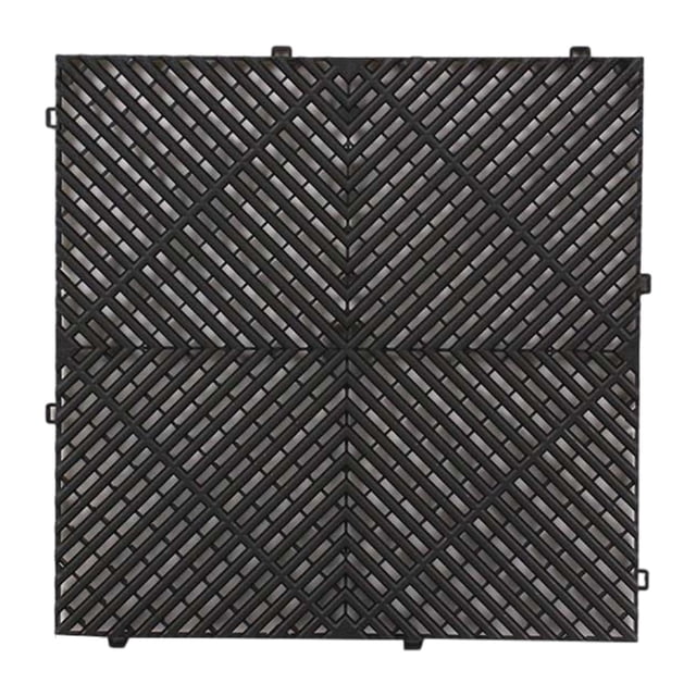 Estera de drenaje entrelazada, baldosas de suelo, baldosas de drenaje modulares para bañeras de hidromasaje, pasarelas, balcones, áreas para mascotas Negro