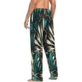 thumbnail image 5 of Vintage Teal Blue Flowers Men's Pajama Pants Lightweight Sleepwear Bottom Lounge Pants, 5 of 6
