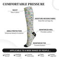 thumbnail image 2 of Rateoe Space Doodle Compression Socks for Women and Men 20-30mmHg-Circulation Support Socks Knee High Nurse Pregnant Running Medical and Travel Athletic, 2 of 7
