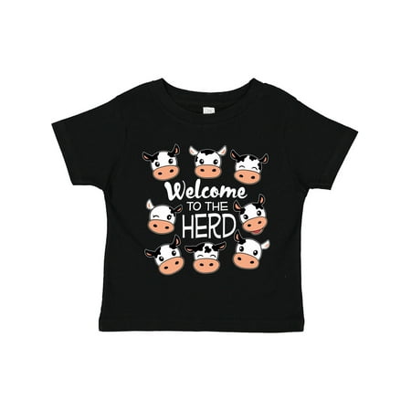 

Inktastic Welcome to the Herd with Cute Black and White Holstein Cows Gift Toddler Boy or Toddler Girl T-Shirt