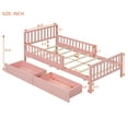 thumbnail image 4 of Bellemave Twin Bed with Storage Drawers and Fence Rails, Wood Platform Beds Frame with Headboard, Twin Size Storage Bed for Kids Boys Girls Teens（Pink), 4 of 8
