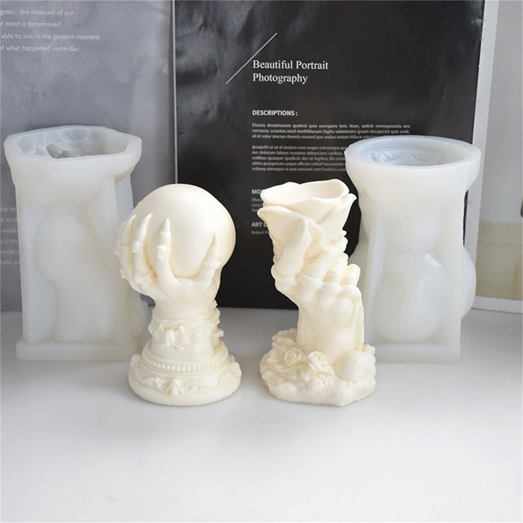 Halloween Rose Hand Silicone Mold DIY Crafts Project Reusable Soap Candle Plaster Chocolate Baking Tool Supplies