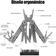 thumbnail image 3 of 28 en 1 Navaja Multiherramientas de Acero Inoxidable, Juego de Cuchillos de Alicates de Herramientas con Funda,destornillres, destornillres, abridor de botellas(negro), 3 of 3
