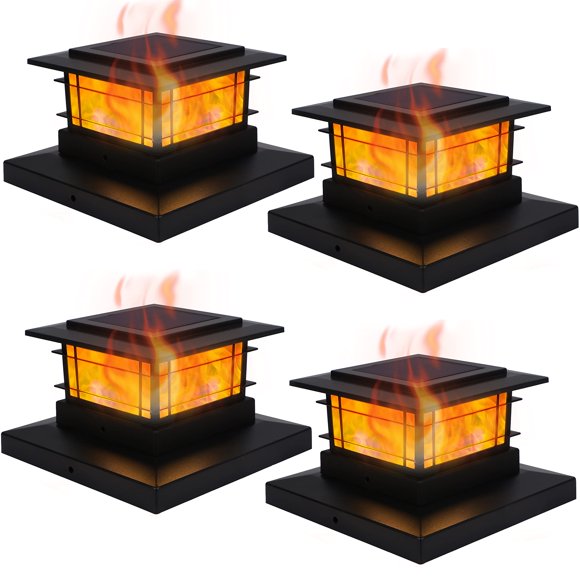 Lámparas solares para postes Dynaming, 4 unidades, 15 x 15 x 9 cm, para exterior
