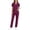 Wine, variant on FchengtaiS Women's Scrub Set Soft V-Neck Scrub Top and Pants Medical Uniform Workwear with Pockets